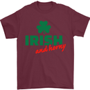 Irish and Horny St. Patrick's Day Mens T-Shirt Cotton Gildan Maroon