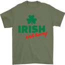 Irish and Horny St. Patrick's Day Mens T-Shirt Cotton Gildan Military Green