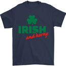 Irish and Horny St. Patrick's Day Mens T-Shirt Cotton Gildan Navy Blue
