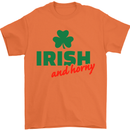 Irish and Horny St. Patrick's Day Mens T-Shirt Cotton Gildan Orange