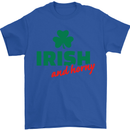Irish and Horny St. Patrick's Day Mens T-Shirt Cotton Gildan Royal Blue
