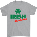 Irish and Horny St. Patrick's Day Mens T-Shirt Cotton Gildan Sports Grey