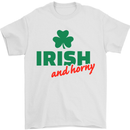 Irish and Horny St. Patrick's Day Mens T-Shirt Cotton Gildan White