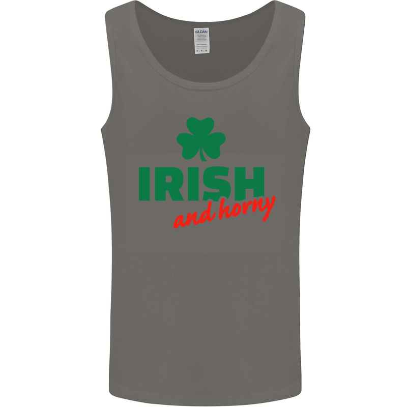 Irish and Horny St. Patrick's Day Mens Vest Tank Top Charcoal