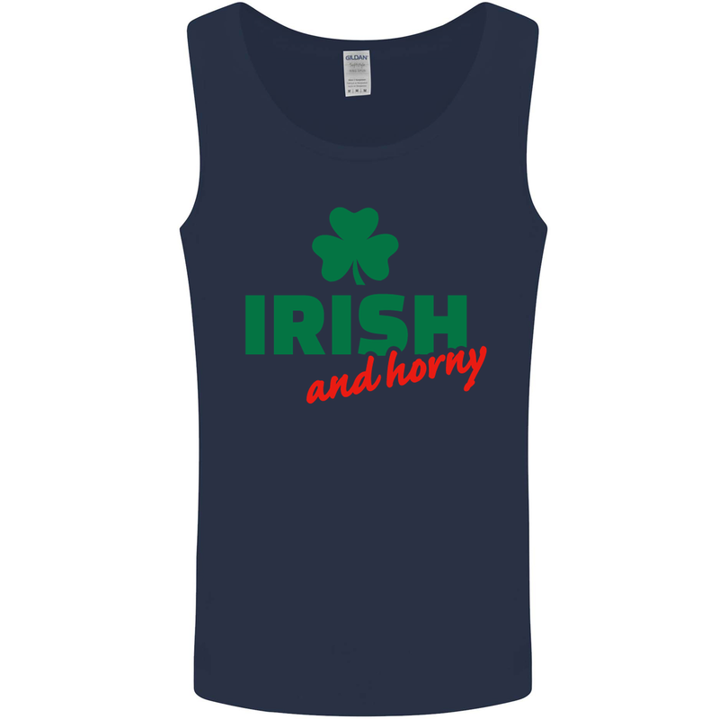 Irish and Horny St. Patrick's Day Mens Vest Tank Top Navy Blue