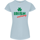 Irish and Horny St. Patrick's Day Womens Petite Cut T-Shirt Light Blue