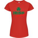Irish and Horny St. Patrick's Day Womens Petite Cut T-Shirt Red