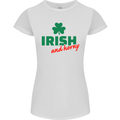 Irish and Horny St. Patrick's Day Womens Petite Cut T-Shirt White