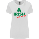 Irish and Horny St. Patrick's Day Womens Wider Cut T-Shirt White