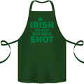 Irish or Not Buy Me a Shot St. Patricks Day Cotton Apron 100% Organic Forest Green