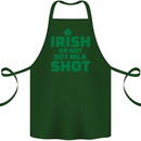 Irish or Not Buy Me a Shot St. Patricks Day Cotton Apron 100% Organic Forest Green