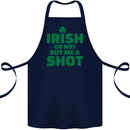 Irish or Not Buy Me a Shot St. Patricks Day Cotton Apron 100% Organic Navy Blue