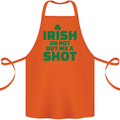 Irish or Not Buy Me a Shot St. Patricks Day Cotton Apron 100% Organic Orange