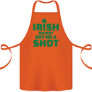 Irish or Not Buy Me a Shot St. Patricks Day Cotton Apron 100% Organic Orange