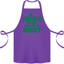 Irish or Not Buy Me a Shot St. Patricks Day Cotton Apron 100% Organic Purple