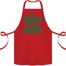 Irish or Not Buy Me a Shot St. Patricks Day Cotton Apron 100% Organic Red