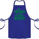 Irish or Not Buy Me a Shot St. Patricks Day Cotton Apron 100% Organic Royal Blue