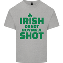 Irish or Not Buy Me a Shot St. Patricks Day Kids T-Shirt Childrens Sports Grey