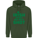 Irish or Not Buy Me a Shot St. Patricks Day Mens 80% Cotton Hoodie Forest Green