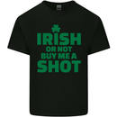 Irish or Not Buy Me a Shot St. Patricks Day Mens Cotton T-Shirt Tee Top Black