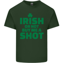 Irish or Not Buy Me a Shot St. Patricks Day Mens Cotton T-Shirt Tee Top Forest Green