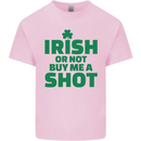 Irish or Not Buy Me a Shot St. Patricks Day Mens Cotton T-Shirt Tee Top Light Pink