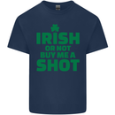 Irish or Not Buy Me a Shot St. Patricks Day Mens Cotton T-Shirt Tee Top Navy Blue