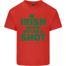 Irish or Not Buy Me a Shot St. Patricks Day Mens Cotton T-Shirt Tee Top Red