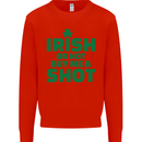 Irish or Not Buy Me a Shot St. Patricks Day Mens Sweatshirt Jumper Bright Red