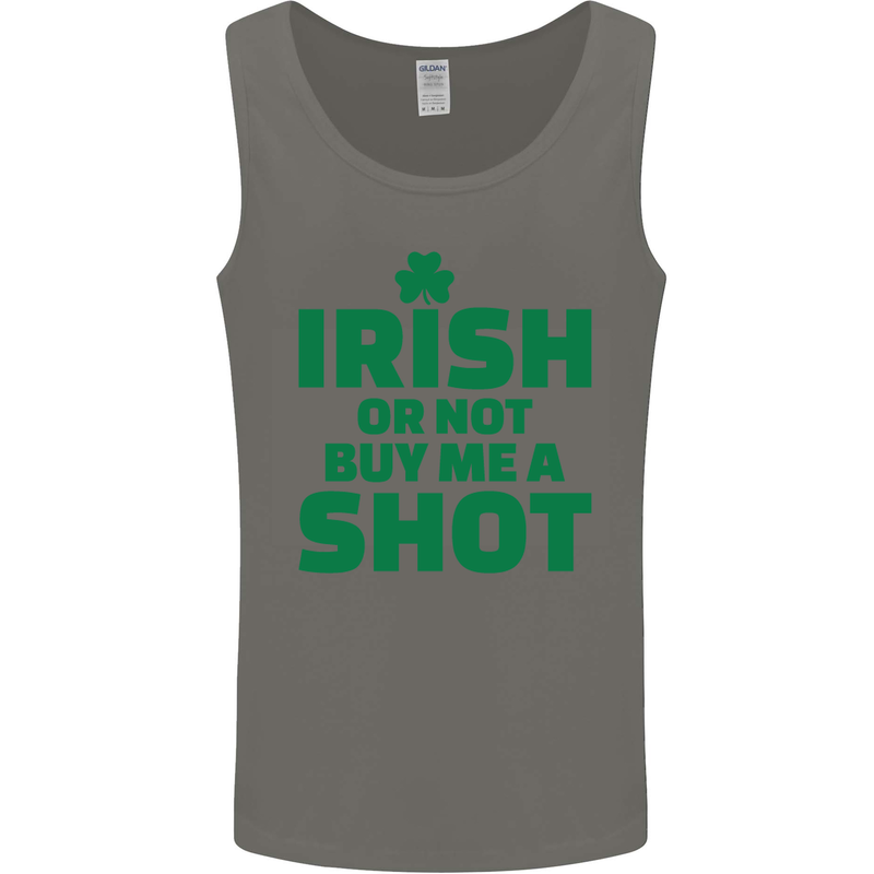 Irish or Not Buy Me a Shot St. Patricks Day Mens Vest Tank Top Charcoal
