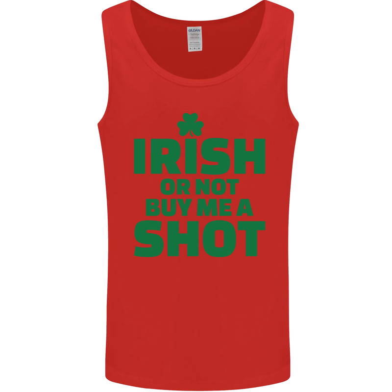 Irish or Not Buy Me a Shot St. Patricks Day Mens Vest Tank Top Red