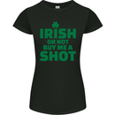 Irish or Not Buy Me a Shot St. Patricks Day Womens Petite Cut T-Shirt Black