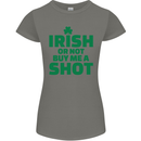 Irish or Not Buy Me a Shot St. Patricks Day Womens Petite Cut T-Shirt Charcoal
