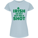 Irish or Not Buy Me a Shot St. Patricks Day Womens Petite Cut T-Shirt Light Blue