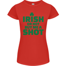 Irish or Not Buy Me a Shot St. Patricks Day Womens Petite Cut T-Shirt Red