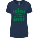 Irish or Not Buy Me a Shot St. Patricks Day Womens Wider Cut T-Shirt Navy Blue