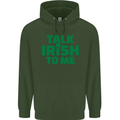 Irish to Me St. Patrick's Day Beer Alcohol Mens 80% Cotton Hoodie Forest Green