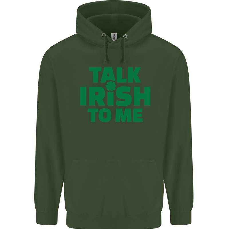 Irish to Me St. Patrick's Day Beer Alcohol Mens 80% Cotton Hoodie Forest Green