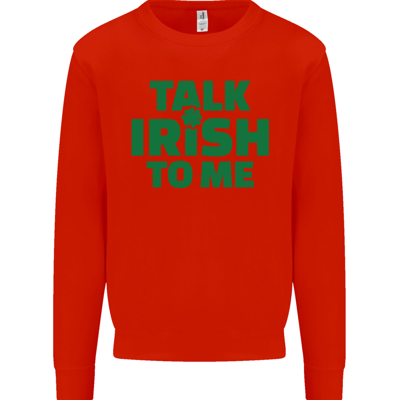 Irish to Me St. Patrick's Day Beer Alcohol Mens Sweatshirt Jumper Bright Red