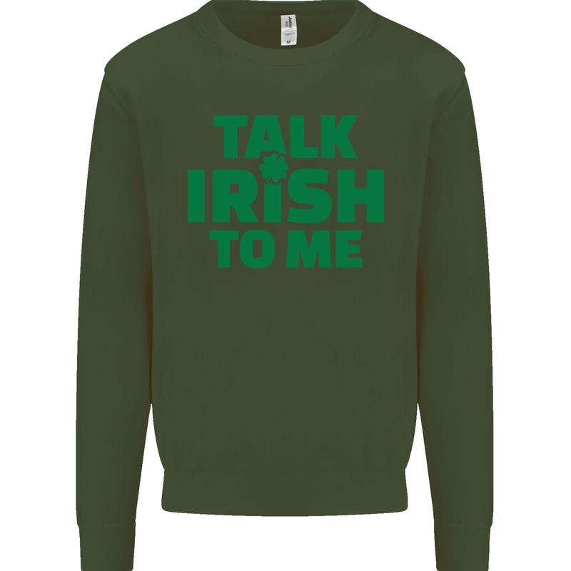 Irish to Me St. Patrick's Day Beer Alcohol Mens Sweatshirt Jumper Forest Green
