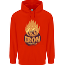 Iron Fires Me Up Gym Bodybuilding Childrens Kids Hoodie Bright Red