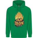 Iron Fires Me Up Gym Bodybuilding Childrens Kids Hoodie Irish Green