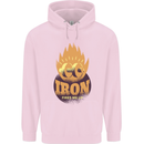 Iron Fires Me Up Gym Bodybuilding Childrens Kids Hoodie Light Pink