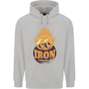Iron Fires Me Up Gym Bodybuilding Childrens Kids Hoodie Sports Grey