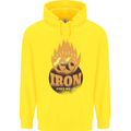 Iron Fires Me Up Gym Bodybuilding Childrens Kids Hoodie Yellow