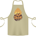 Iron Fires Me Up Gym Bodybuilding Cotton Apron 100% Organic Khaki