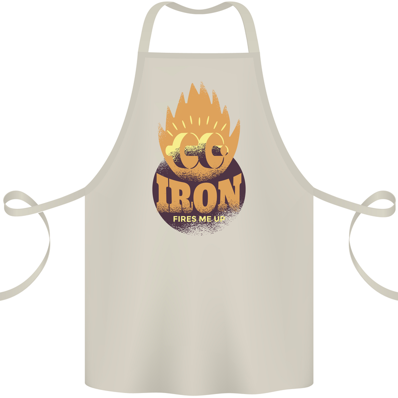 Iron Fires Me Up Gym Bodybuilding Cotton Apron 100% Organic Natural