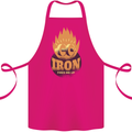 Iron Fires Me Up Gym Bodybuilding Cotton Apron 100% Organic Pink