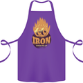 Iron Fires Me Up Gym Bodybuilding Cotton Apron 100% Organic Purple