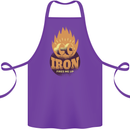 Iron Fires Me Up Gym Bodybuilding Cotton Apron 100% Organic Purple